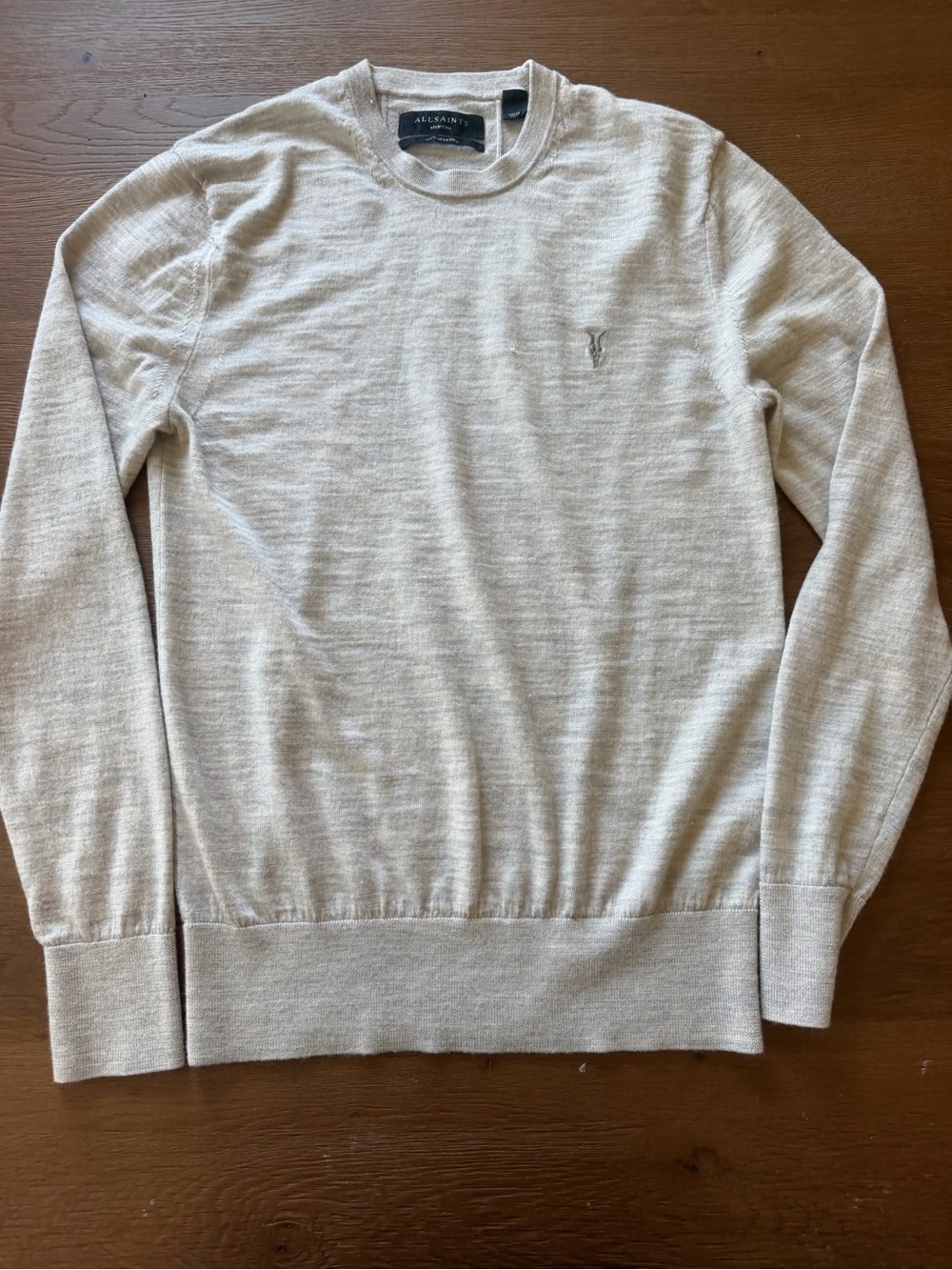 AllSaints 100% Merino Wool Crewneck Sweater Men's Medium